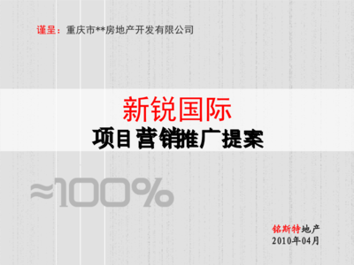 重庆新锐国际项目营销推广提案（2010年）
